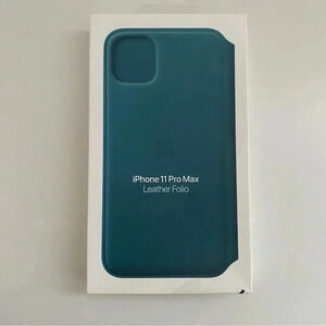 Apple iPhone 11 Pro Max Natural  Leather Folio Phone Case Cover Peacock NEW!
